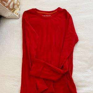 Red outdoor voices long sleeve shirt